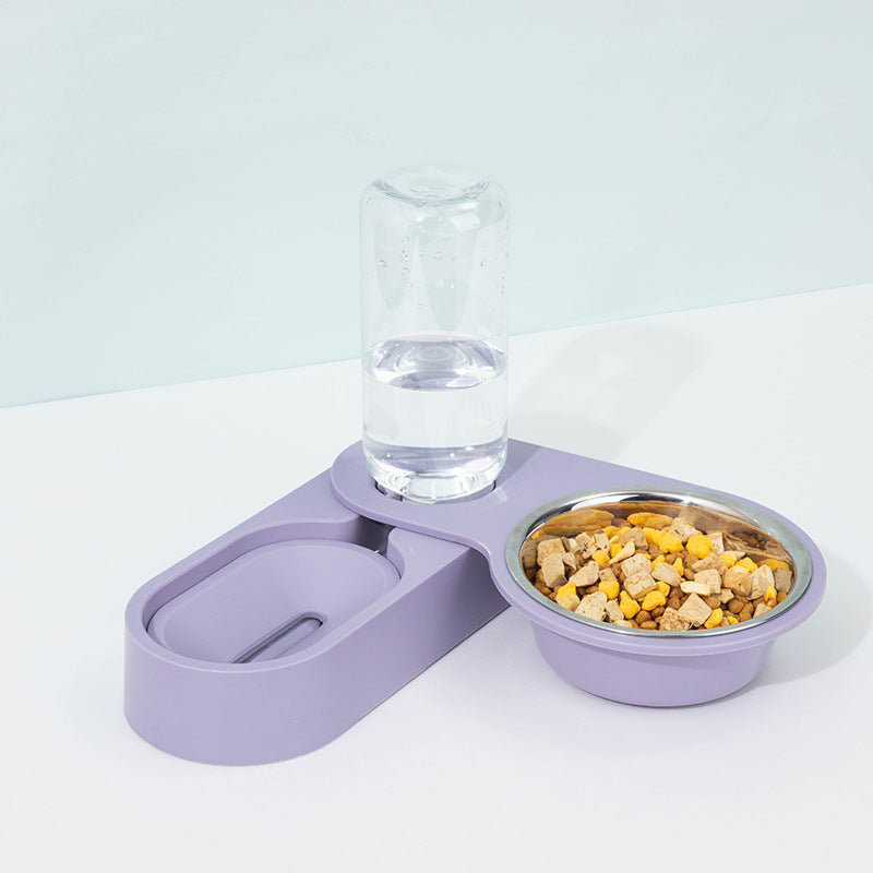 2-in-1 Cat Water Fountain & Food Bowl — Automatic Drinking Dispenser