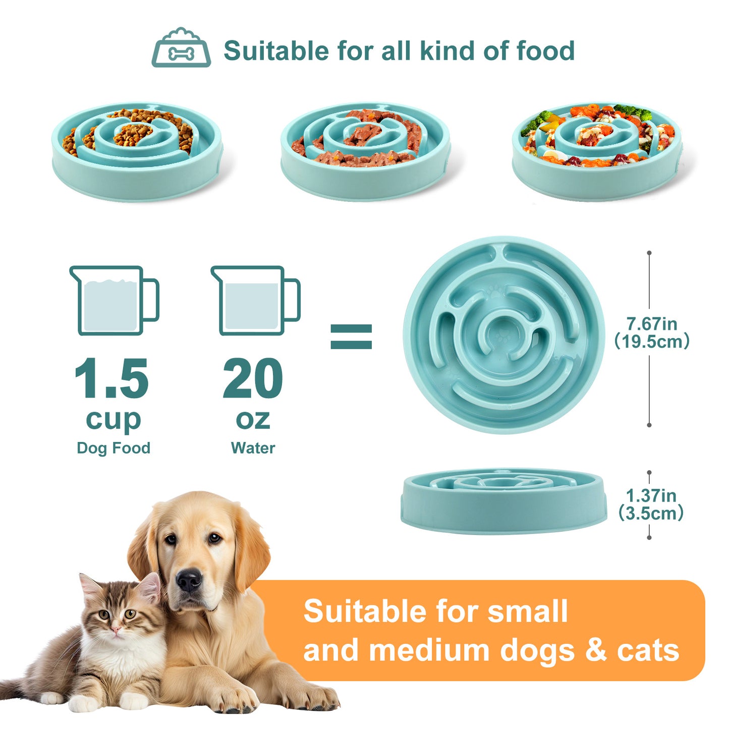 Slow Feeder Dog Bowl — Anti-Gulp Puzzle Bowl for Healthy Eating