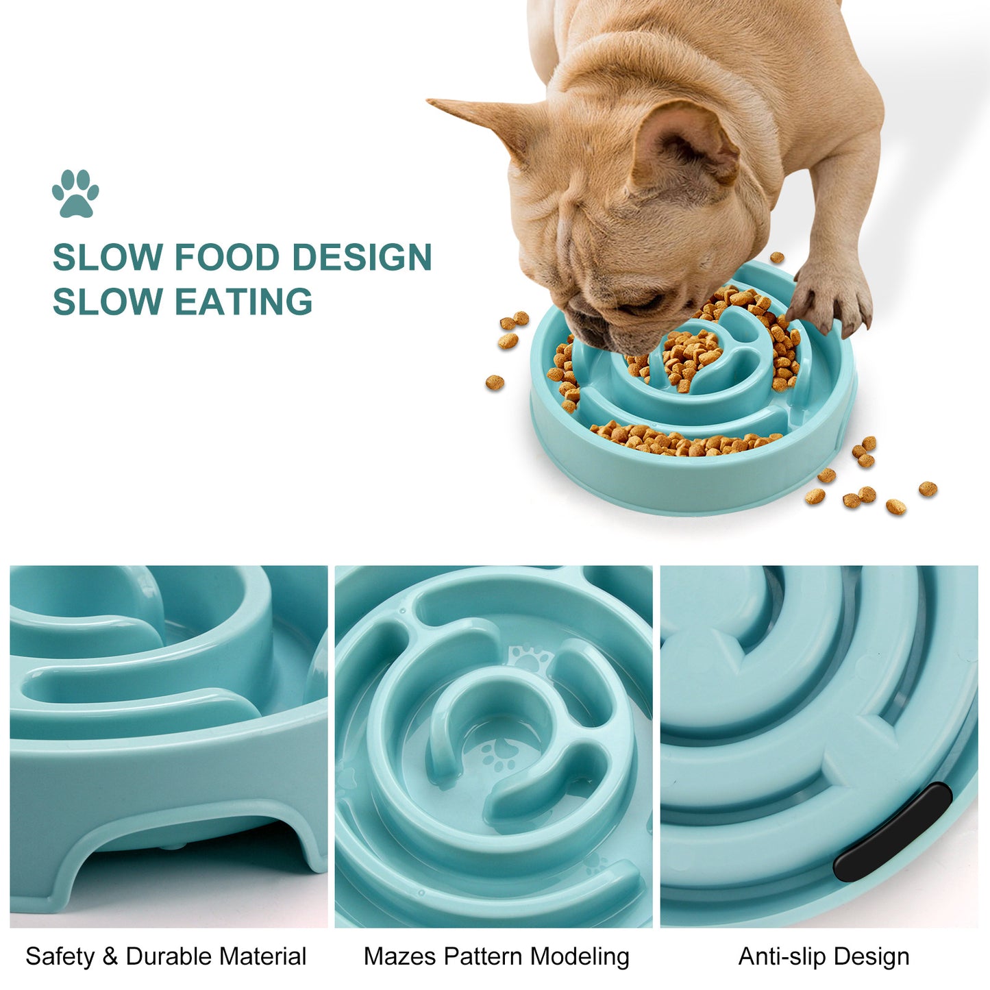 Slow Feeder Dog Bowl — Anti-Gulp Puzzle Bowl for Healthy Eating