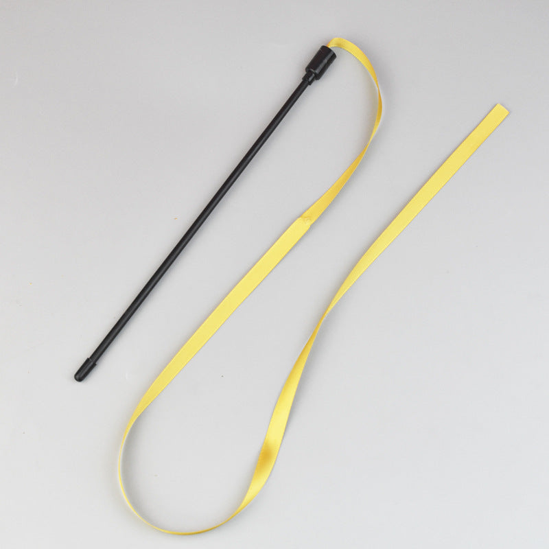 Rainbow Ribbon Cat Wand — Colorful Interactive Teaser Toy