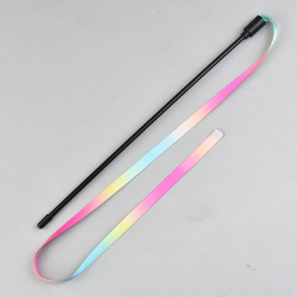 Rainbow Ribbon Cat Wand — Colorful Interactive Teaser Toy