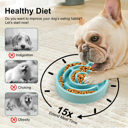Slow Feeder Dog Bowl — Anti-Gulp Puzzle Bowl for Healthy Eating
